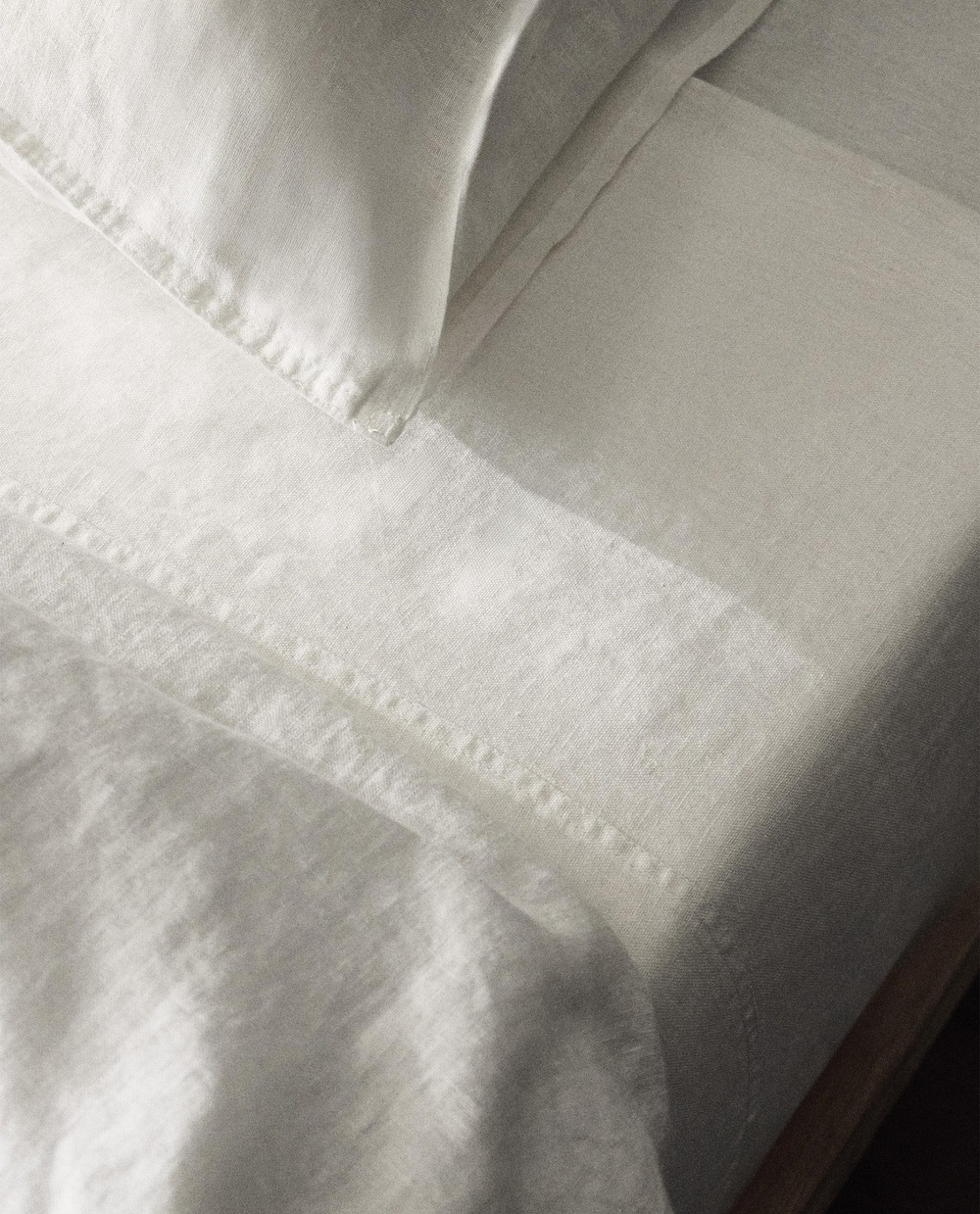 Простыня Zara Home хлопок, лён 100%, однотонный, 7150/089