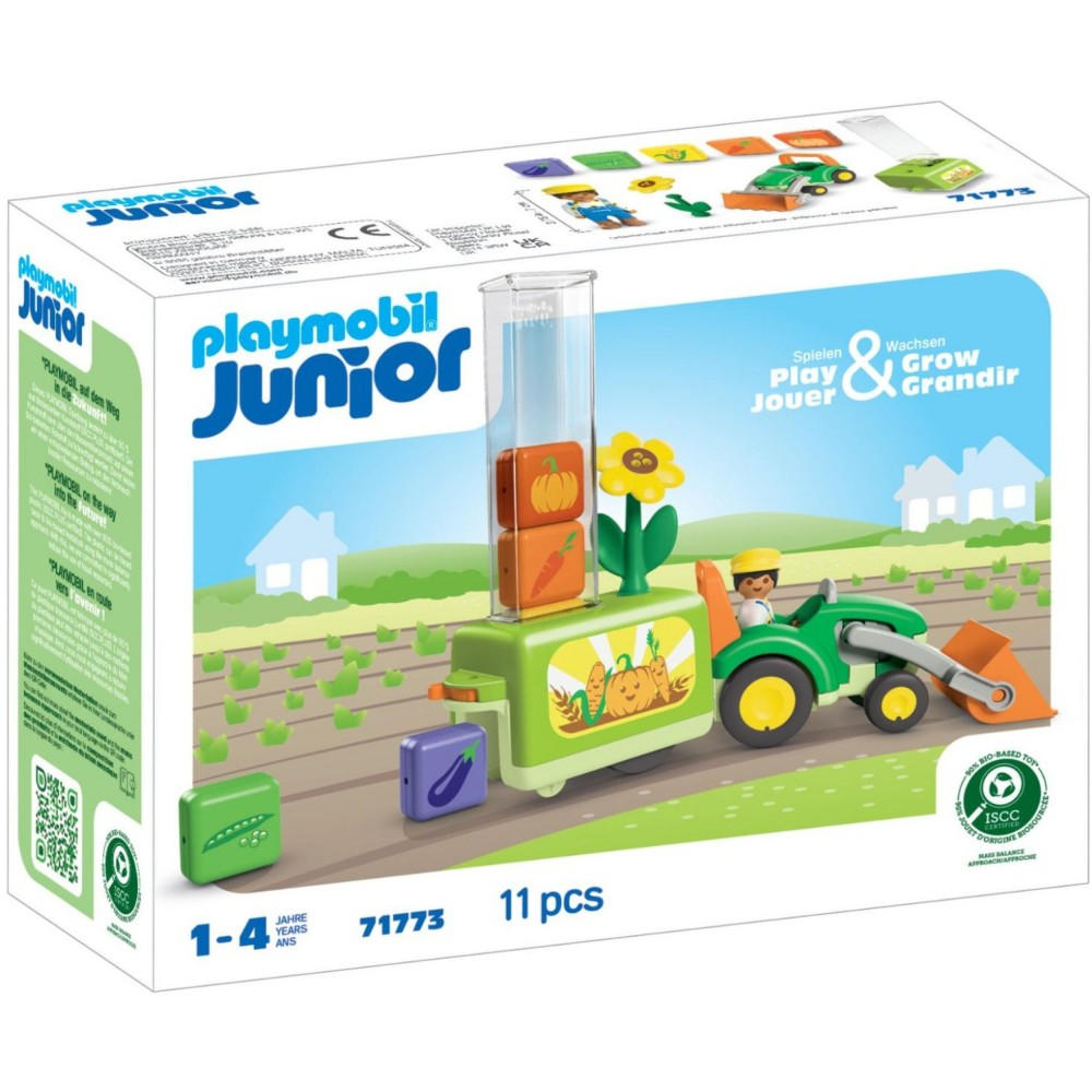 Playmobil Junior 71773 Трактор с сеялкой 11 деталей — фото 1