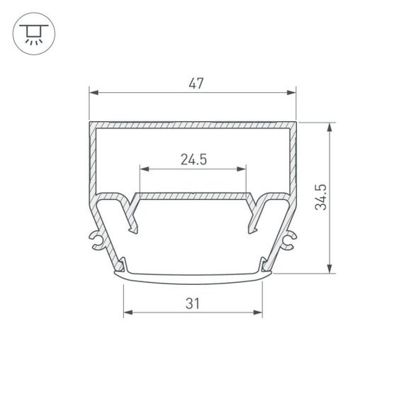 Профиль Arlight STRETCH-S-35-CEIL-CENTER-2000 GAMMA35 040699