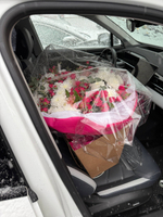 Букет роза, хризантема и альстрамерия