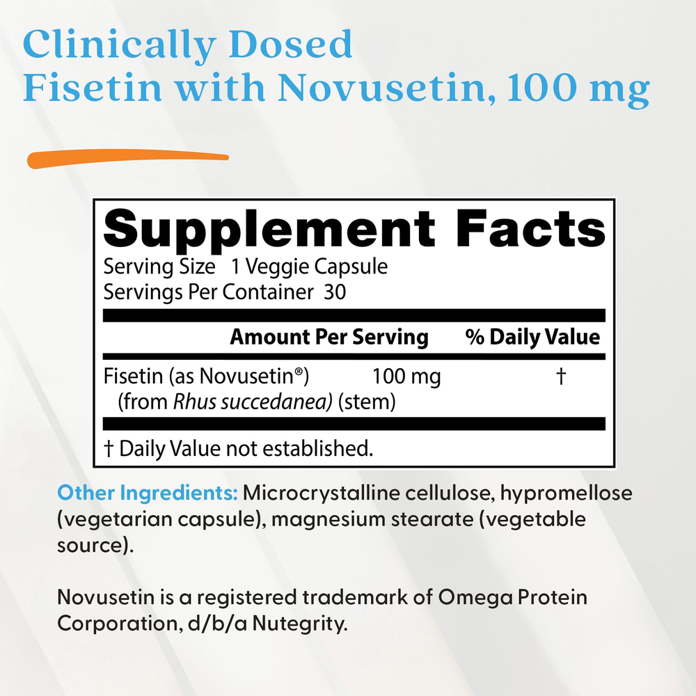 Doctor's Best, физетин с Novusetin, 100 мг, 30 вегетарианских капсул