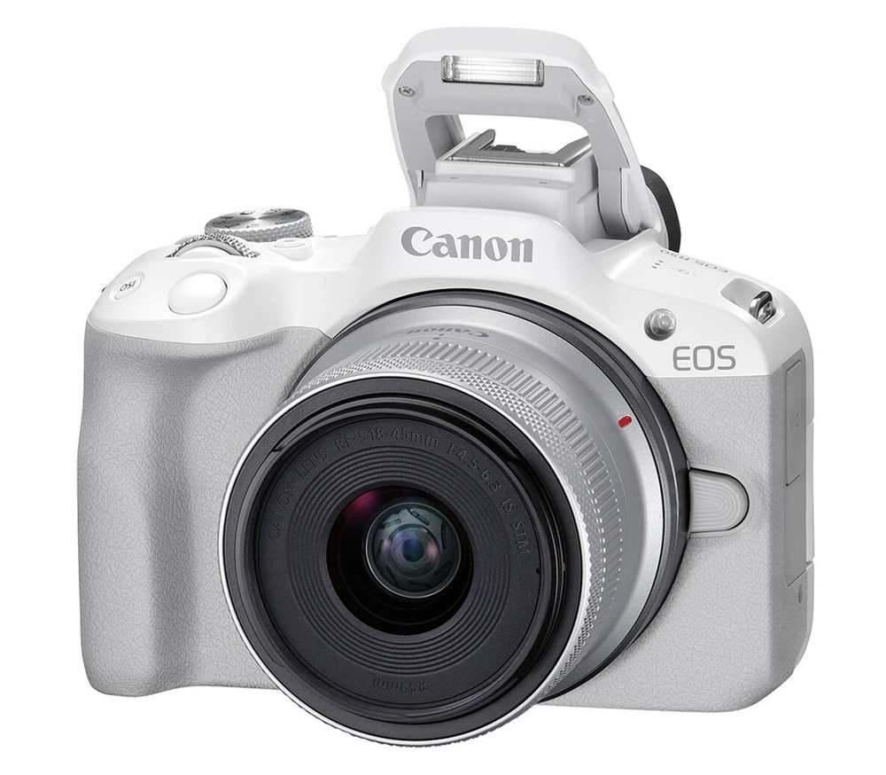 Беззеркальный фотоаппарат Canon EOS R50 Kit RF-S 18-45mm IS STM, белый (уцененный)
