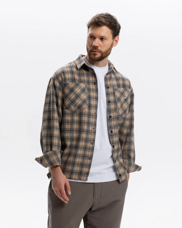 Рубашка Timber серый/бежевый - фото 4