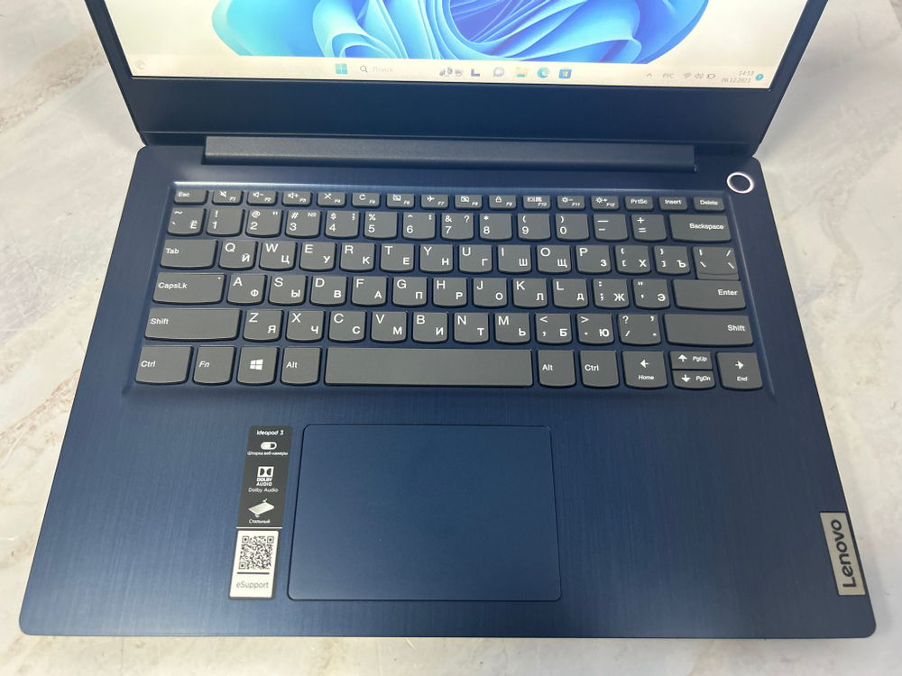 Ноутбук Lenovo IdeaPad 3-14ADA05. Конфигурация: AMD Ryzen 5 3500U 2.1 ГГц/8 ГБ/512 ГБ SSD/AMD Radeon Vega 8/Windows 11 Домашняя/14"/1920x1080 пикс./B1