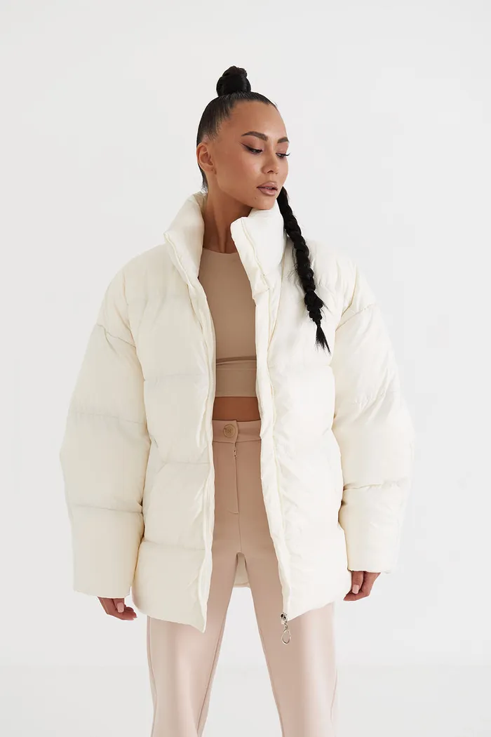 Пуховик средней длины 2.0 цвета зефир