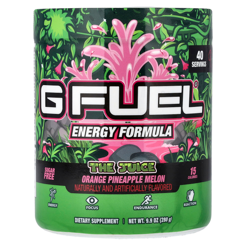 G FUEL, Energy Formula, The Juice, апельсин, ананас и дыня, 280 г (9,9 унции)