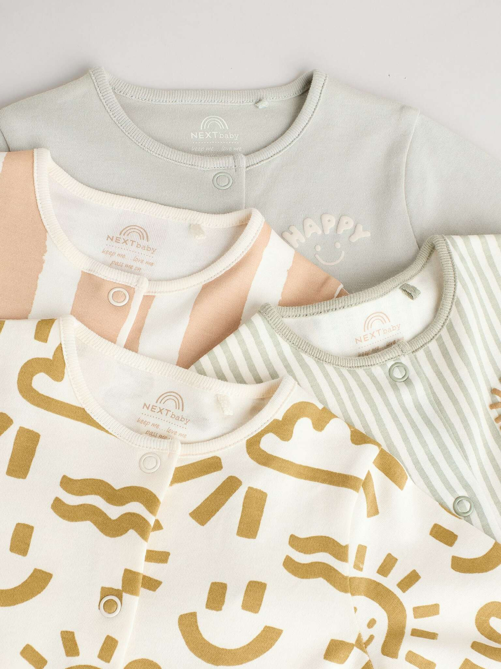 Комбинезон / Cлип для малышей Next E19-560, 4 шт., Бежевый