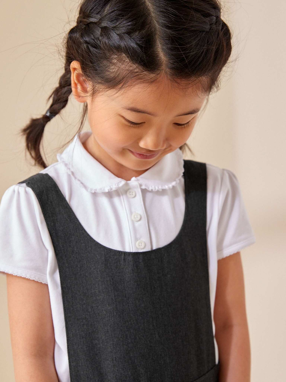 Сарафан школьный с карманами для девочки Next 975-008, Серый