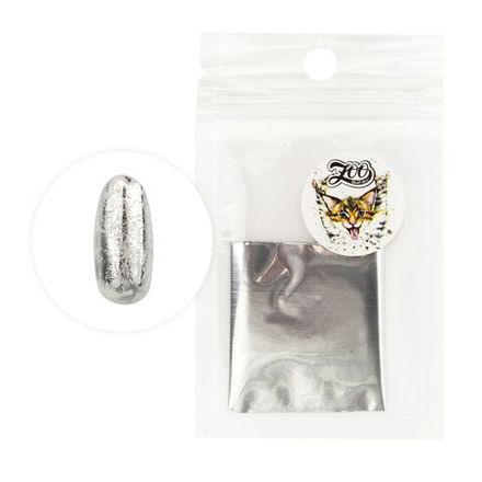 Zoo Фольга переводная Глянцевая 1414 серебро, 4х50см