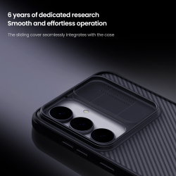 Чехол прозрачный тонированный от Nillkin для Samsung Galaxy S25 FE, серия CamShield Pro Case (сдвижная шторка для камеры)