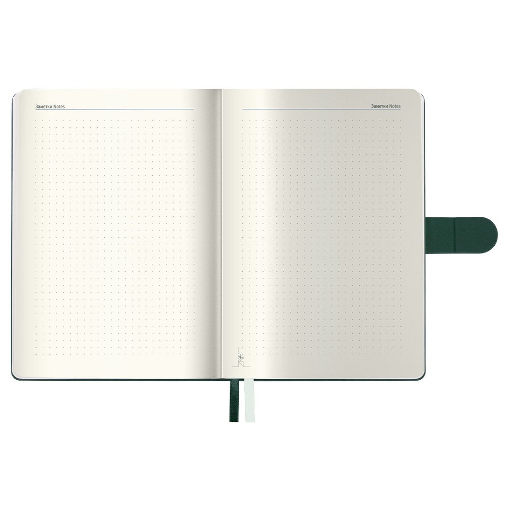 Ежедневник недатированный, А5, 136л., кожзам, Berlingo "Symbol", с магнитной застежкой, зеленый