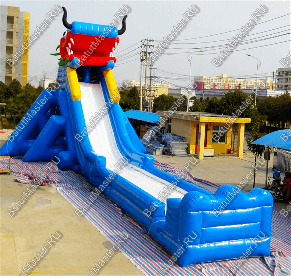 Коммерческий надувной батут "Дракон из поднебесной" 30*12*11 м