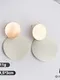 Серьги металл &quot;Леди&quot; два круга, цвет молочный в золоте