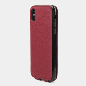 Чехол кожаный для iPhone X/XS вишневого цвета