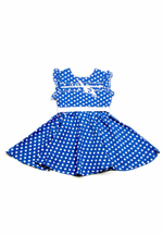 Деми-М Платье для девочки MP19 синее в горошек