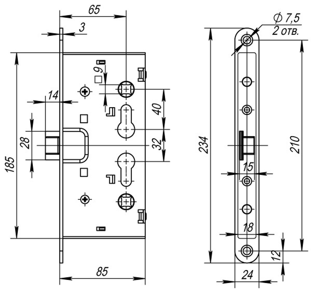 Замок противопожарный Fuaro FL-0433 ANTI-PANIC /24