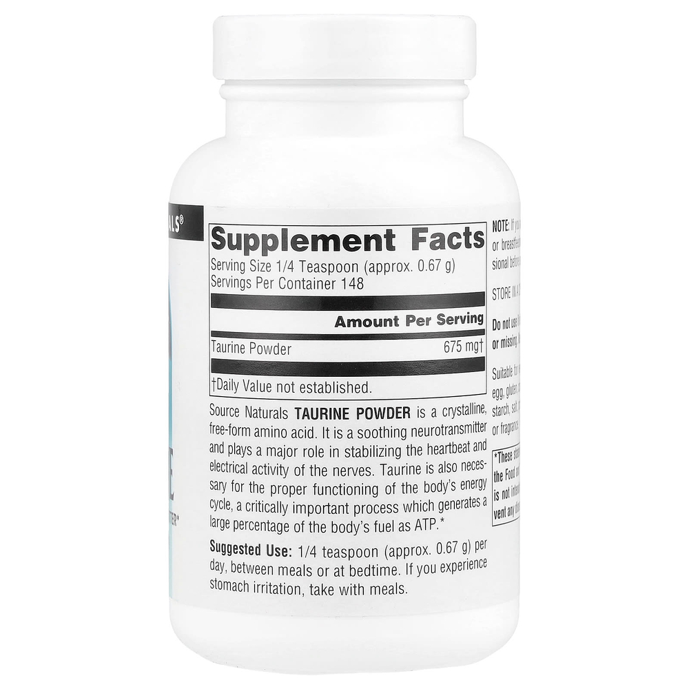 Source Naturals, таурин в порошке, 100 г (3,53 унции)