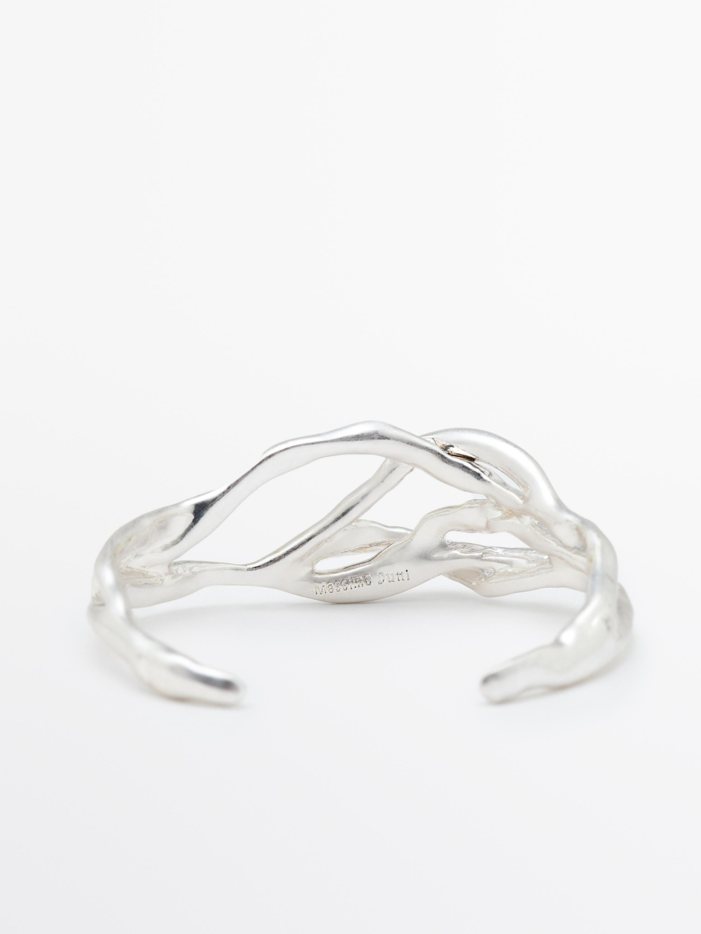 Massimo Dutti Металлический браслет в абстрактном стиле, серебряный