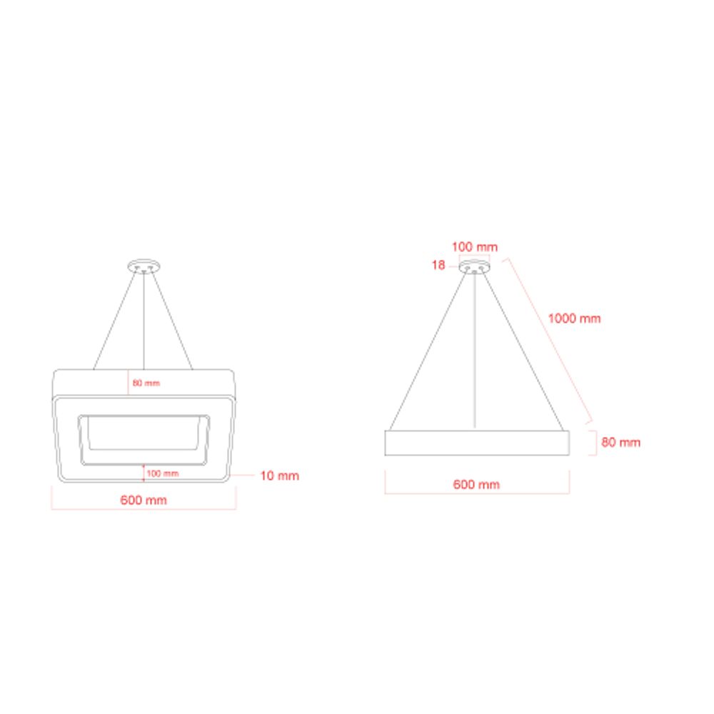 Светильник LED ЭРА Geometria SPO-161-W-40K-060 Quadro 60Вт 4000К 5500Лм IP40 600*80 белый подвесной драйвер внутри