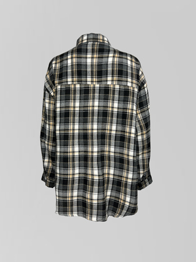 Рубашка Miss Diva 11012 в клеточку на кнопках с карманом на груди