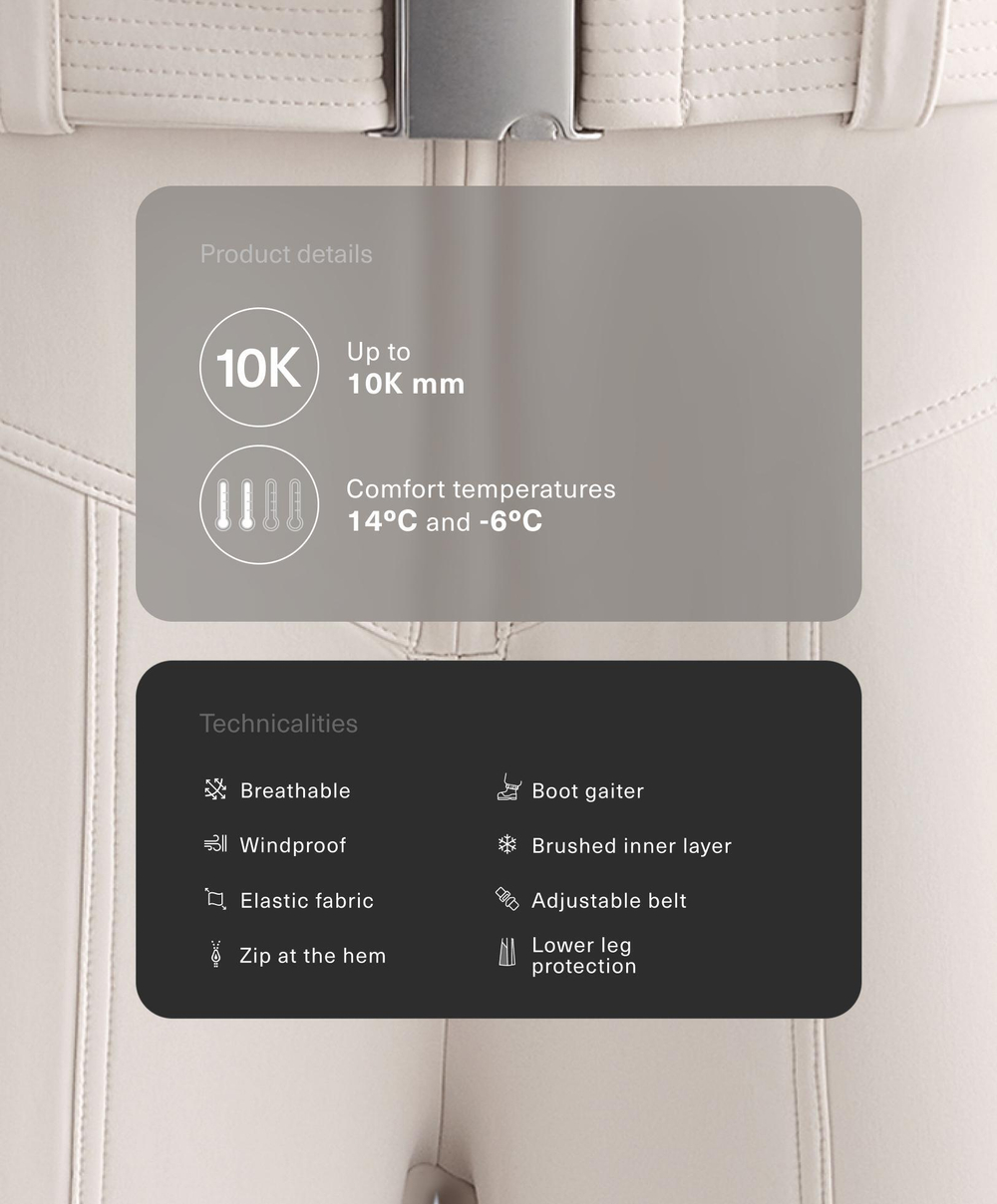 OYSHO Водонепроницаемые расклешенные эластичные брюки SKI с высокой посадкой, норка