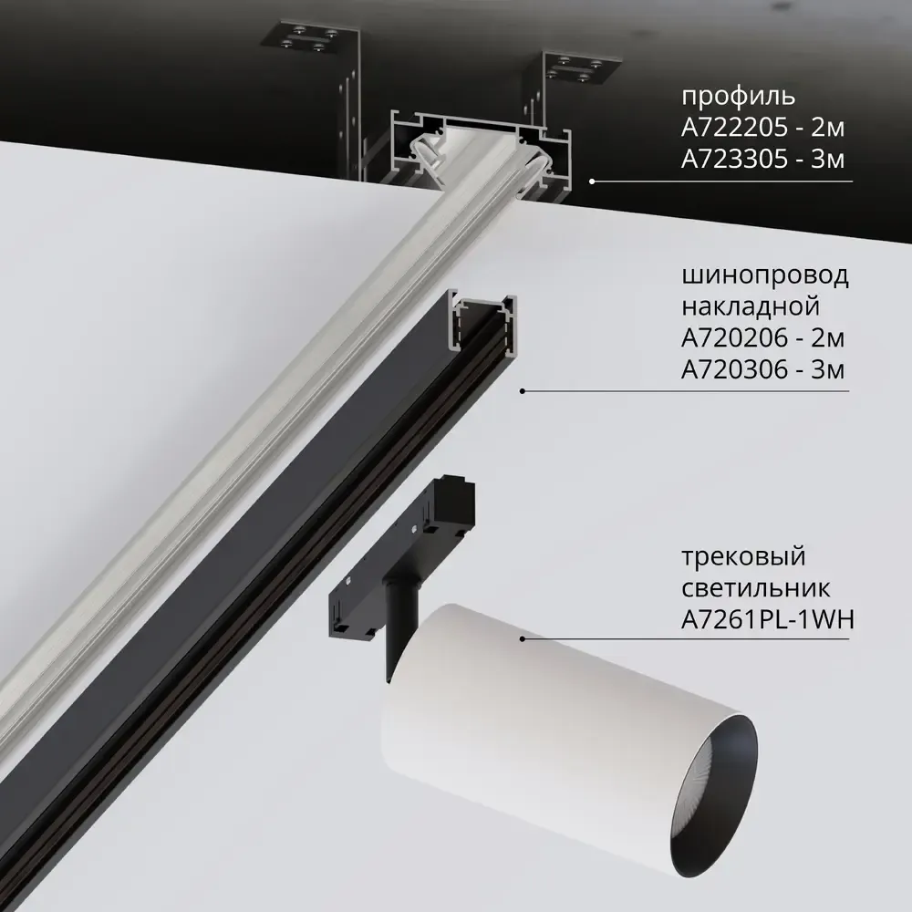 Профиль для монтажа накладного шинопровода Arte Lamp