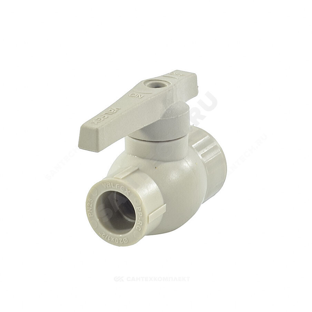 Кран шаровой PP-R серый Дн 20х1/2" ВР VALFEX 10142012Г