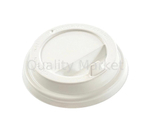 Крышка для стакана ПР-TLS-62 с отверстием для питья (белая) (1000шт/кор)