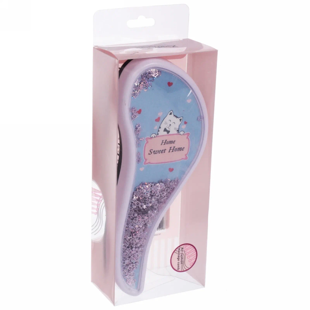 Расческа массажная детская «Prestige - Котик Оливер», микс 4 цвета , 8*19 (коробка PVC)