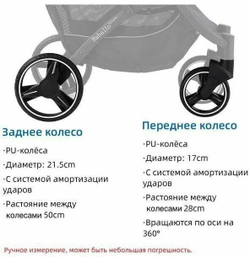 Прогулочная всесезонная коляска Baballo / Серый черная рама