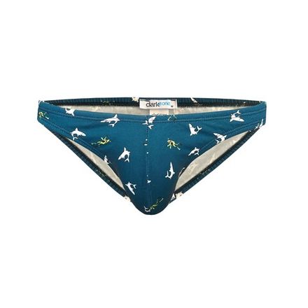 Мужские трусы слипы изумрудные с принтом DARKZONE DZN6499