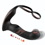 Черный вибромассажер простаты с эффектом фингеринга - 16 см. (Цвет: черный)