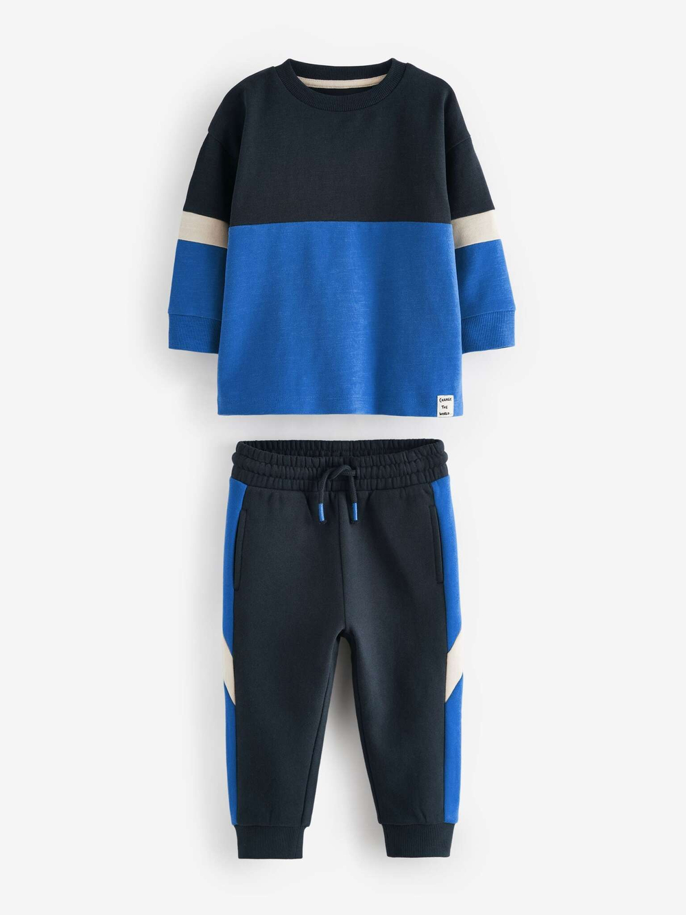 Лонгслив и джоггеры в комплекте для мальчика Next 683-048, Синий