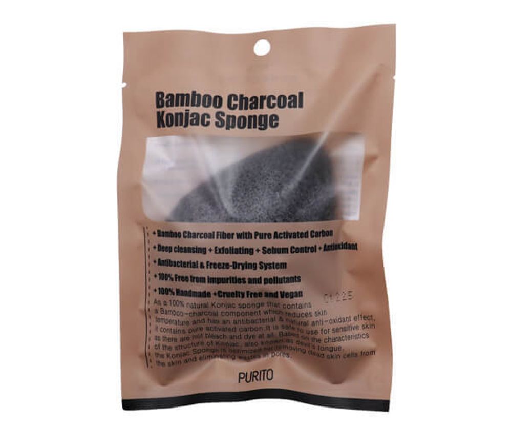 PURITO Bamboo Charcoal Konjac Sponge