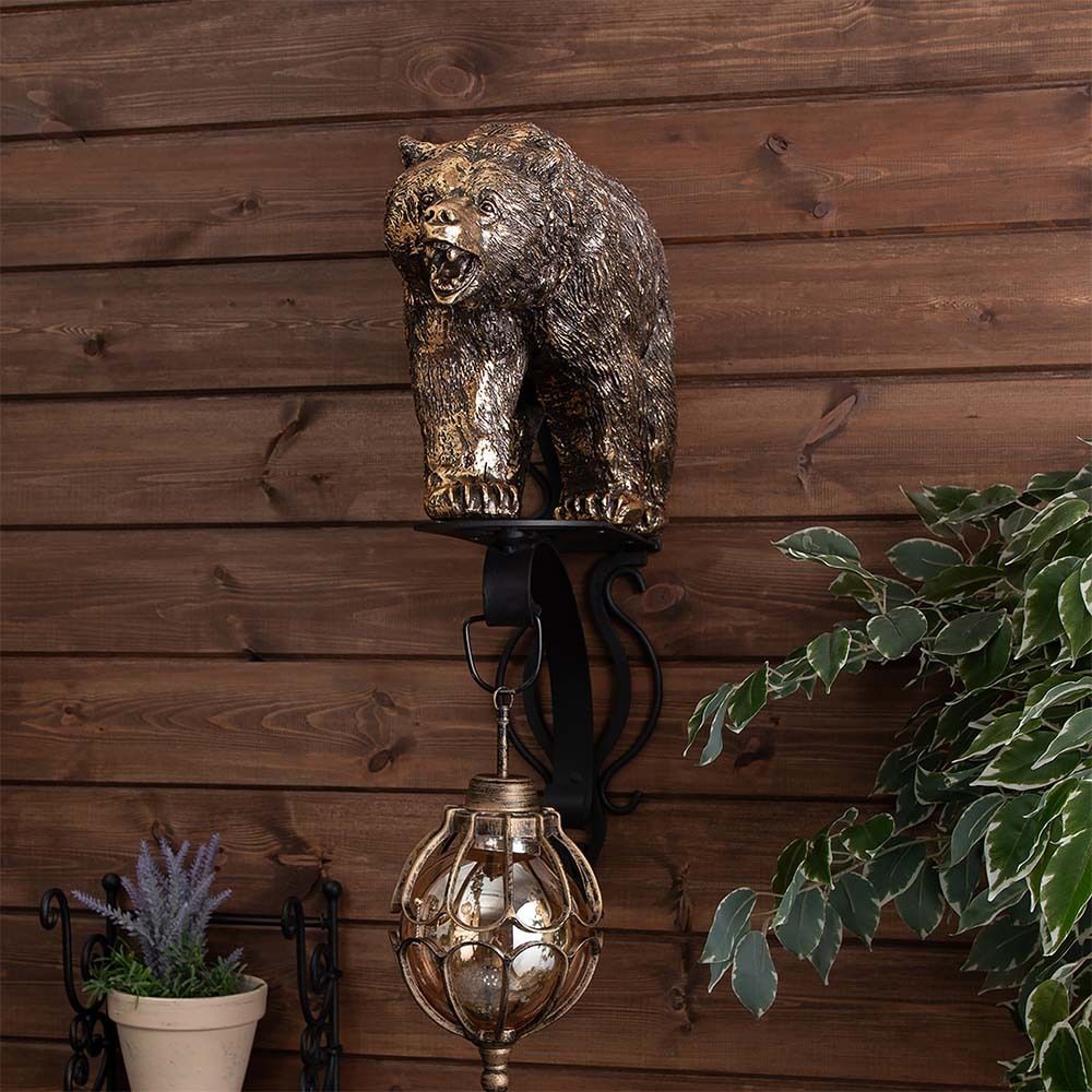 Кронштейн для цветов Медведь Велес Бронза