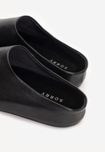 mule black leather