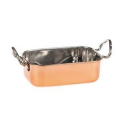 Сковорода для подачи 14,5*9,5 см h4,5 см   прямоуг. нерж. 2 ручки цвет медь P.L. Proff Cuisine