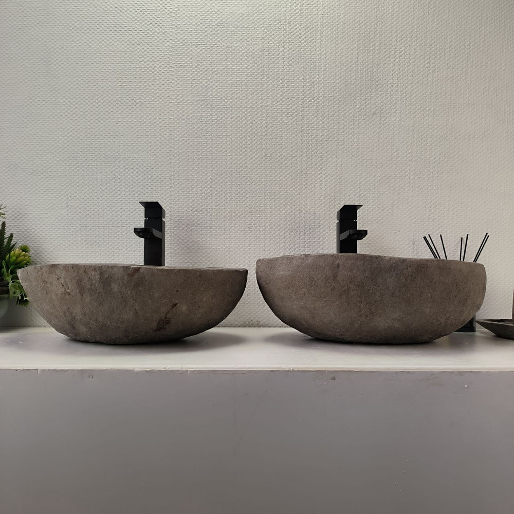 Раковина из речного камня ПАРА! RS-63827 46*39*15 2шт 0126