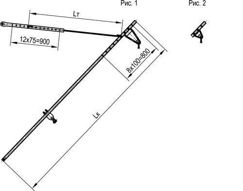 Консоль неизолированная швеллерная с растянутой тягой типа НР (НРК)