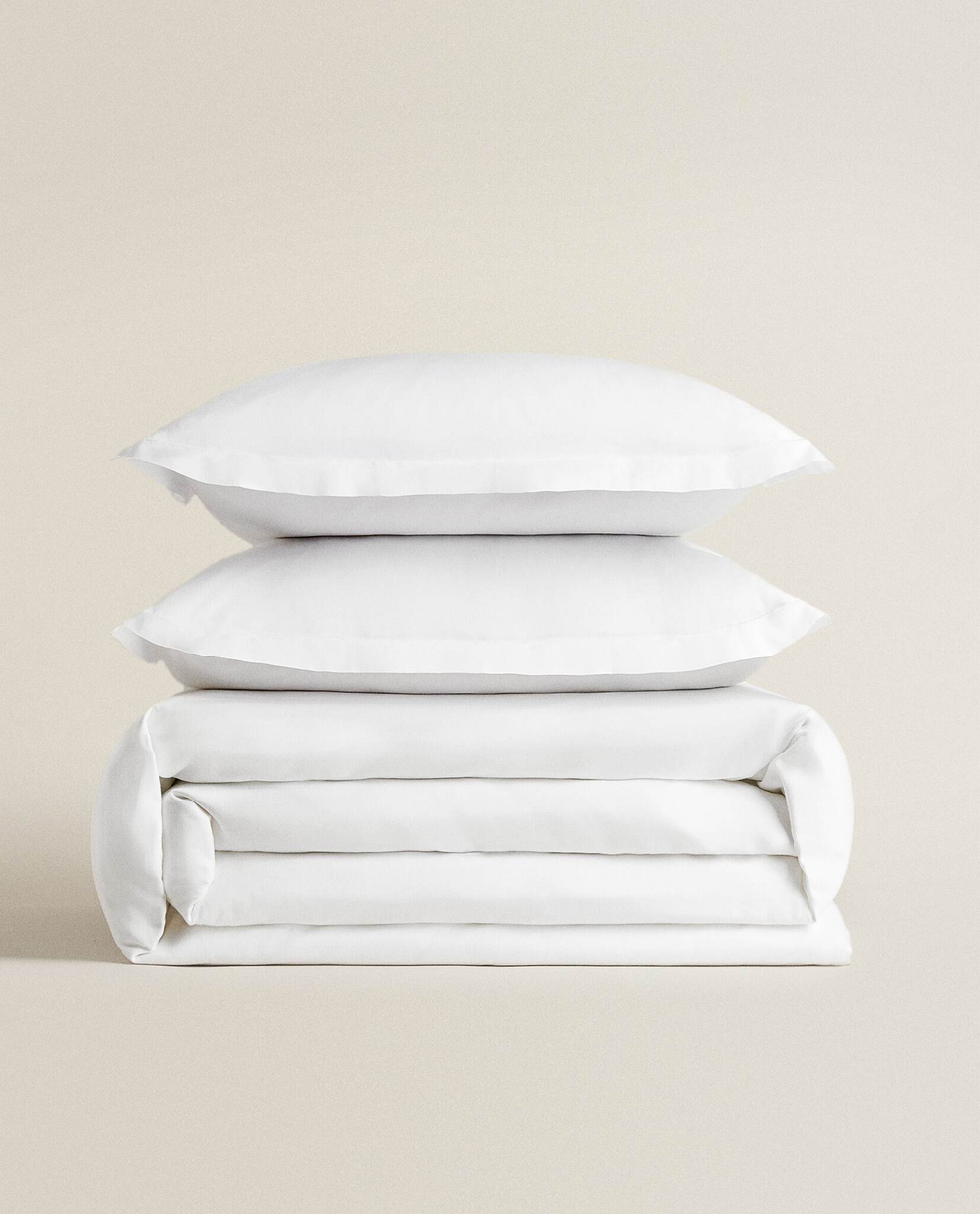 ZARA HOME (300 НИТЕЙ) ПОДОДЕЯЛЬНИК ИЗ ХЛОПКА, БЕЛЫЙ