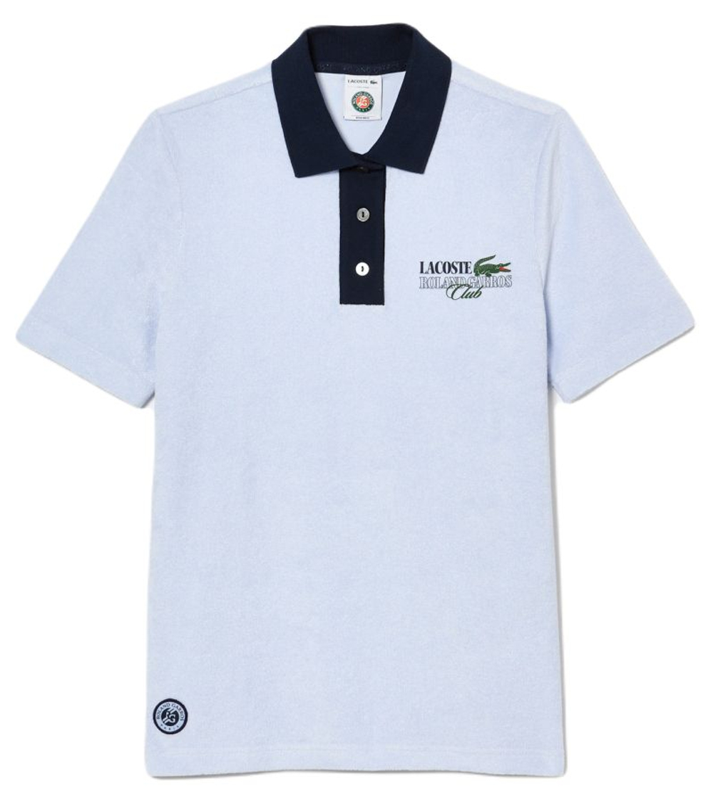 Женское поло Lacoste Roland Garros Edition Terry Knit Tennis - light blue/navy blue