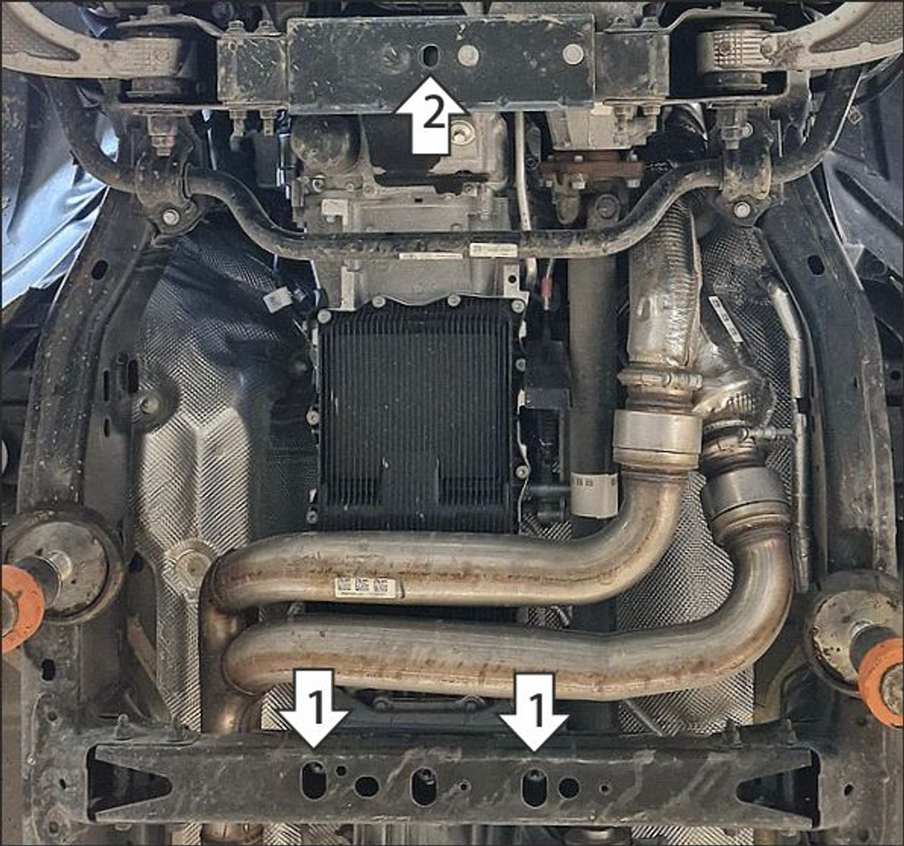 Защита КПП. 5 мм, Алюминий. для Dodge Ram 1500 2024-н.в., Motodor.32917