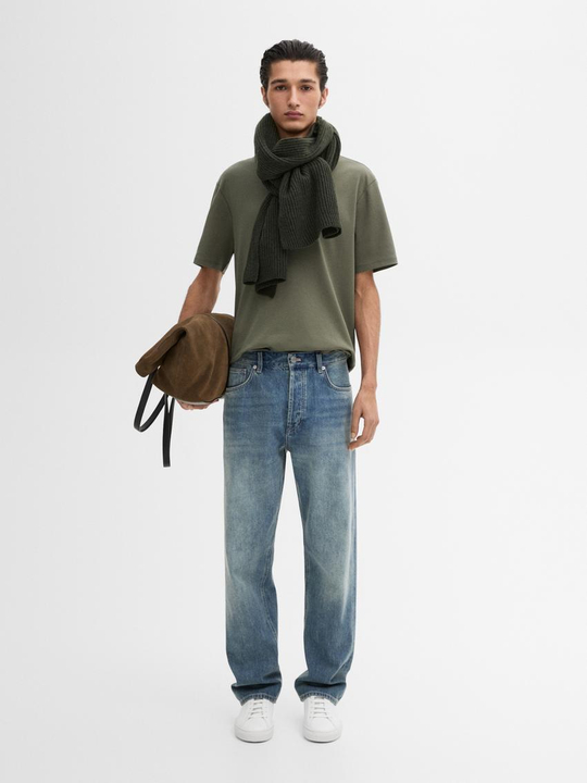 Massimo Dutti Футболка с круглым вырезом, зеленый