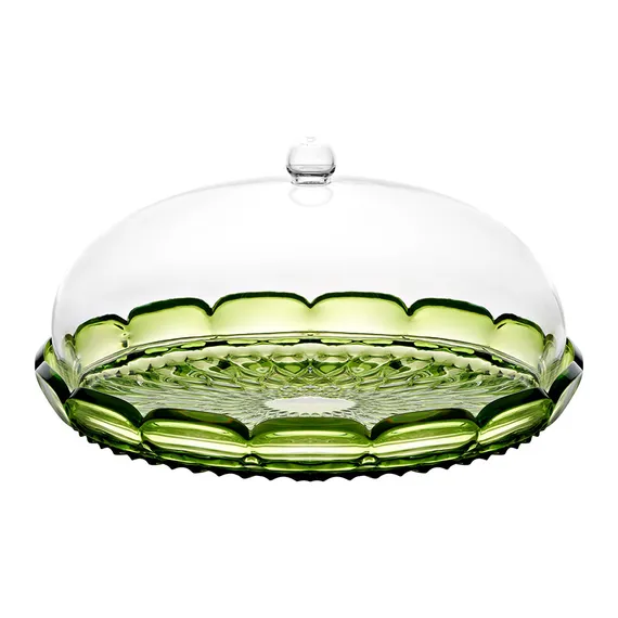 Блюдо сервировочное с крышкой vanity, D30 см, зеленое