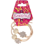 Резинки для волос 2шт «ФАНТЕЭГРО», клевер, цвет черный, молочный и коричневый, d-5.5см (Кокетка)