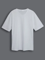 Белая футболка мужская повседневная однотонная хлопок