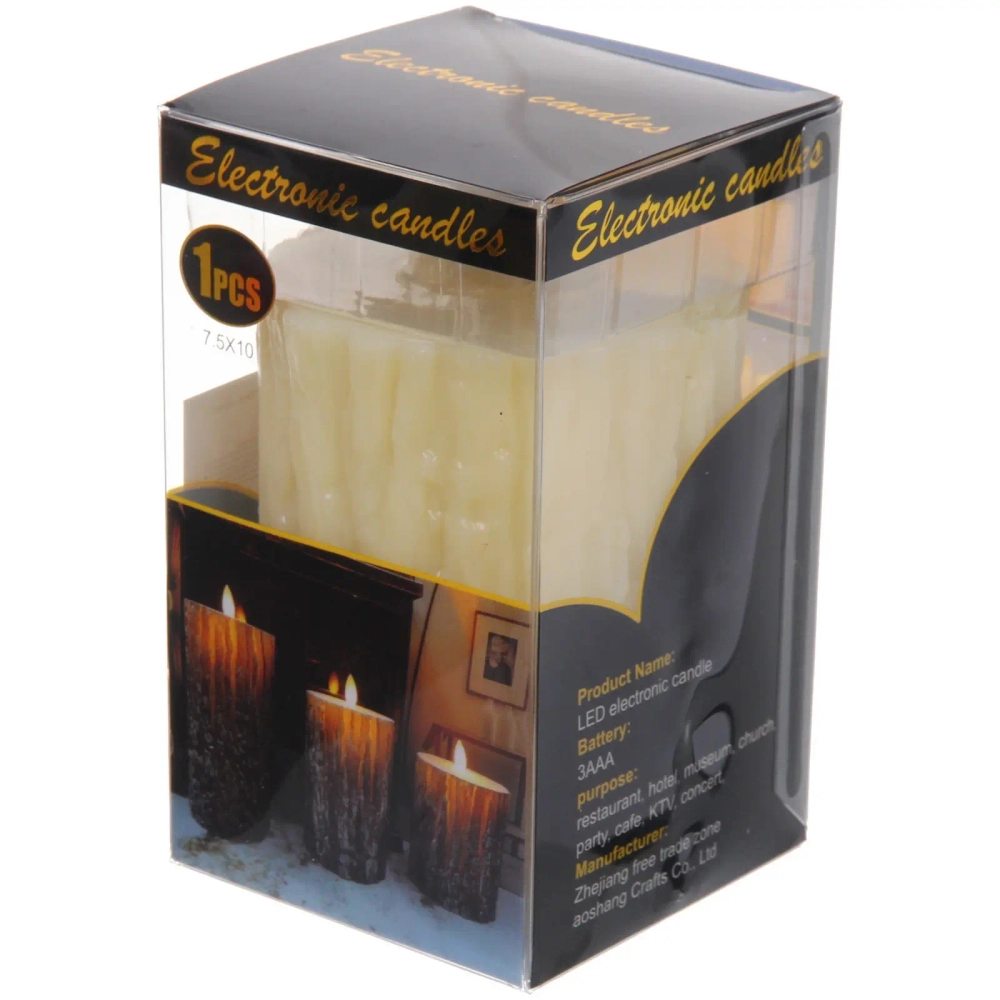 Сувенир с подсветкой «Свеча - Crystal» 7,5*10 см (работает от батареек 3 ААА)