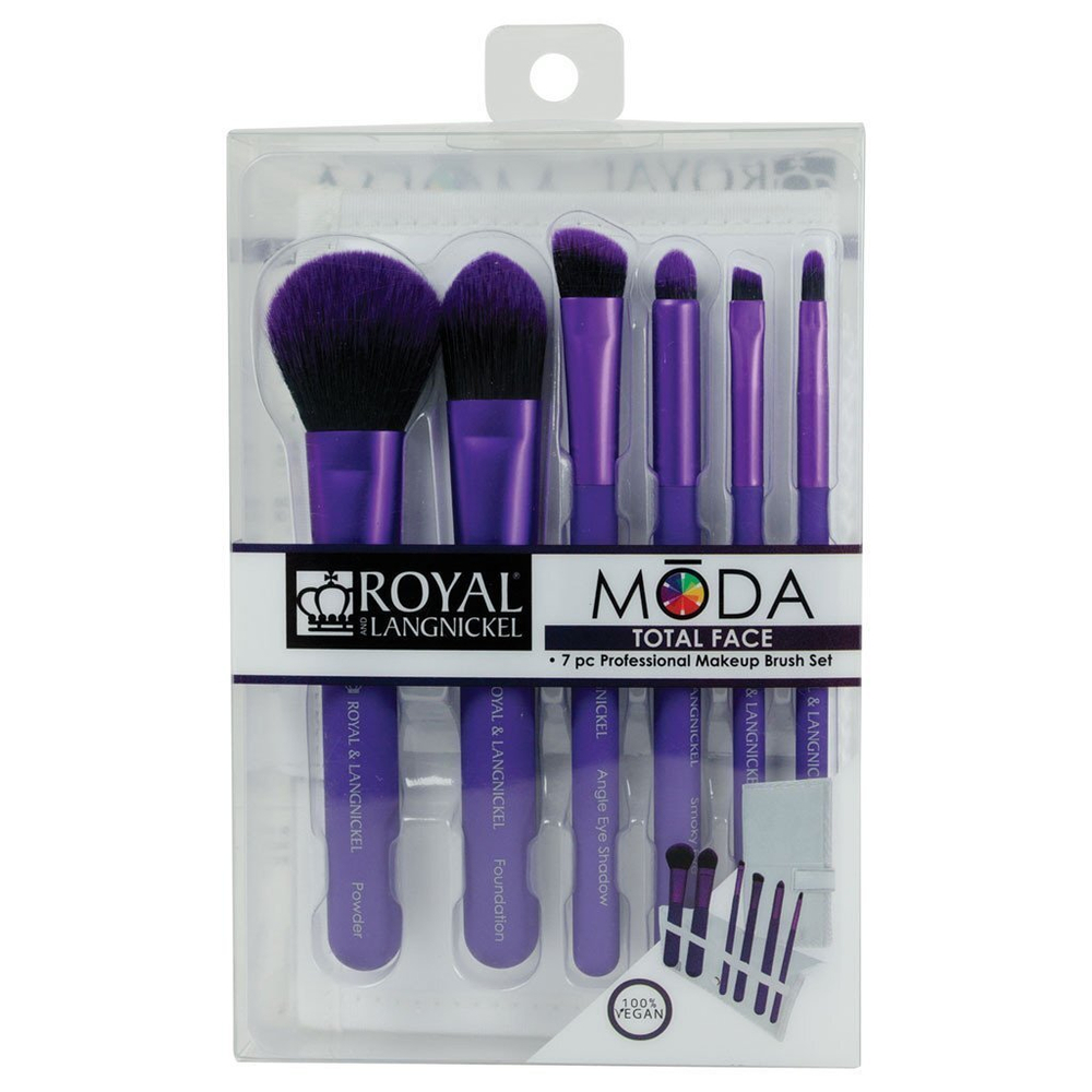 Royal&Langnickel  MODA TOTAL FACE SET. Набор кистей для макияжа всего лица в чехле фиолетовый