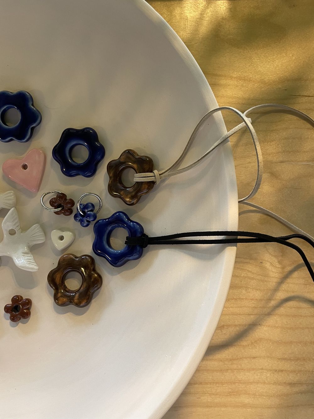 Подвес Цветок mini, синий, керамика