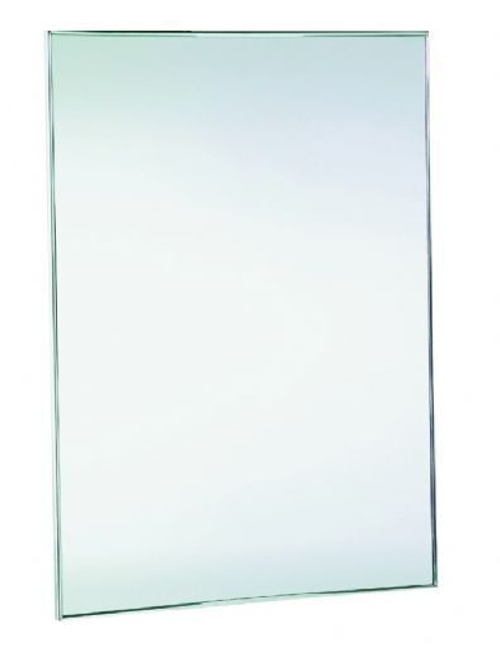 Зеркало настенное антивандальное 600х450 мм нерж. сталь NOFER 08050.W белый